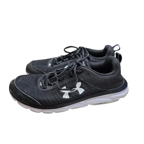 Under Armour Charged Assert Black White Sneakers 10.5 - Picture 5 of 8